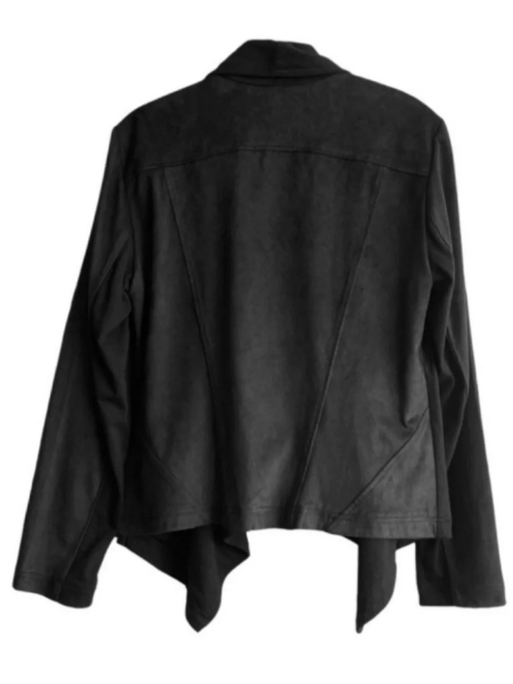 INC International Concepts Faux Suede Moto Blazer Jacket Black Size L